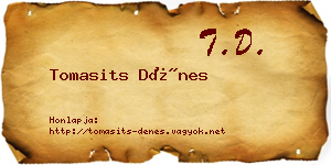 Tomasits Dénes névjegykártya