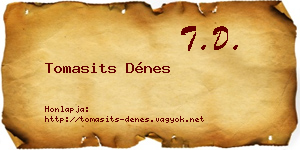 Tomasits Dénes névjegykártya
