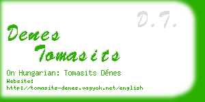denes tomasits business card