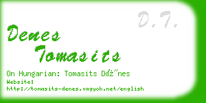 denes tomasits business card